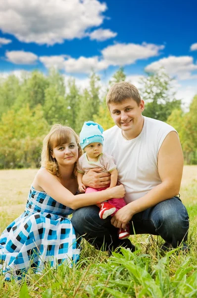 Famiglia felice di 3 persone — Foto Stock