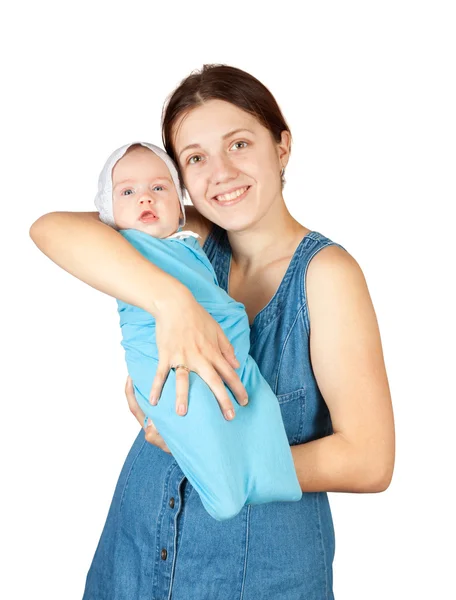 Happy mother with newborn baby — Stock Photo, Image