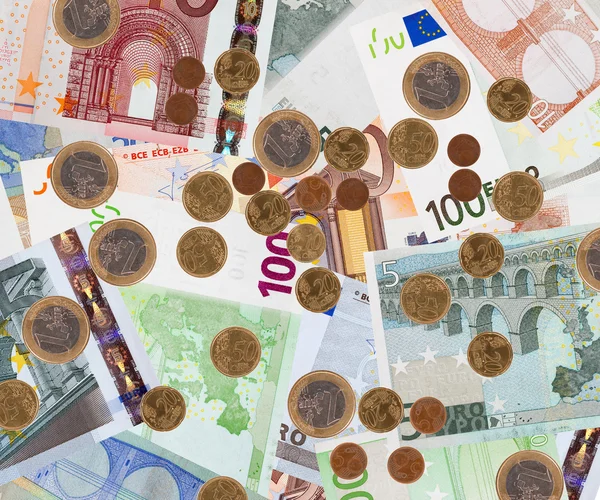 欧元钞票的背景 — 图库照片