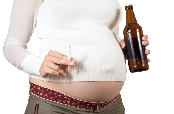 Harmful addiction during pregnancy — Stock Photo, Image