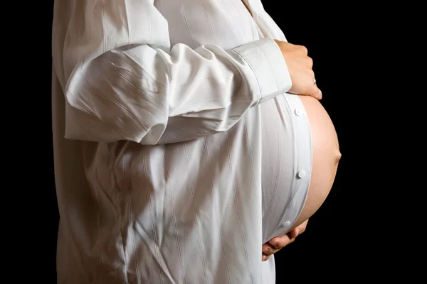 Tummy de 9 meses mulher grávida — Fotografia de Stock
