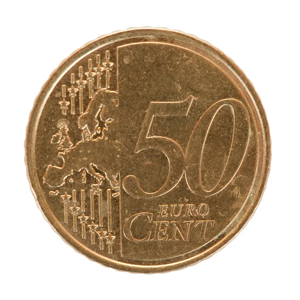 Fifty euro cent coin — Stock Photo, Image