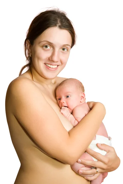 生まれたばかりの赤ちゃんを持つ女性 — ストック写真