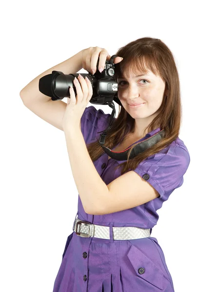 Menina fotógrafa — Fotografia de Stock