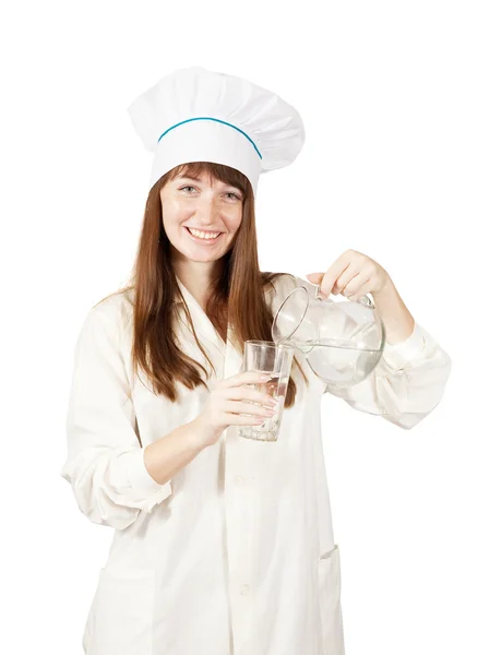 Cook with glass of water — Stock Photo, Image