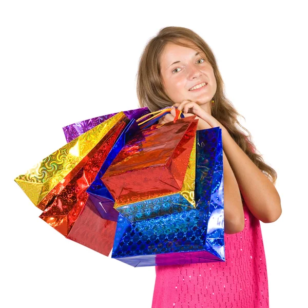 Girl with shopping bags — Stock Photo, Image