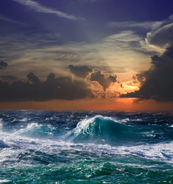 Море на захід сонця Ліцензійні Стокові Зображення