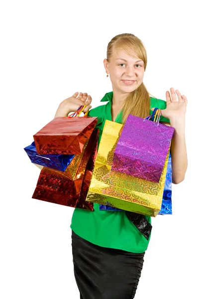 Girl with shopping bags Stock Photo
