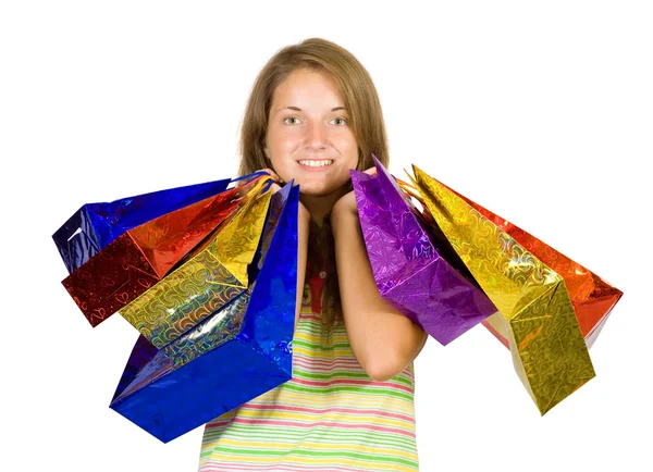 Girl with shopping bags Royalty Free Stock Images