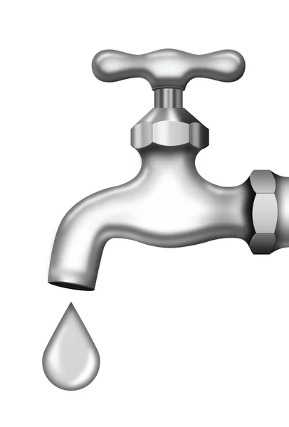 Faucet for water and drop — Stock Photo, Image