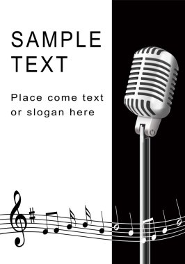 Abstract background and by a microphone clipart