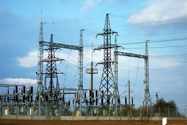 High-voltage substation — Stock Photo, Image
