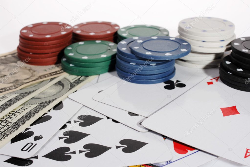 Casino chips and American money ⬇ Stock Photo, Image by © Aptyp_koK