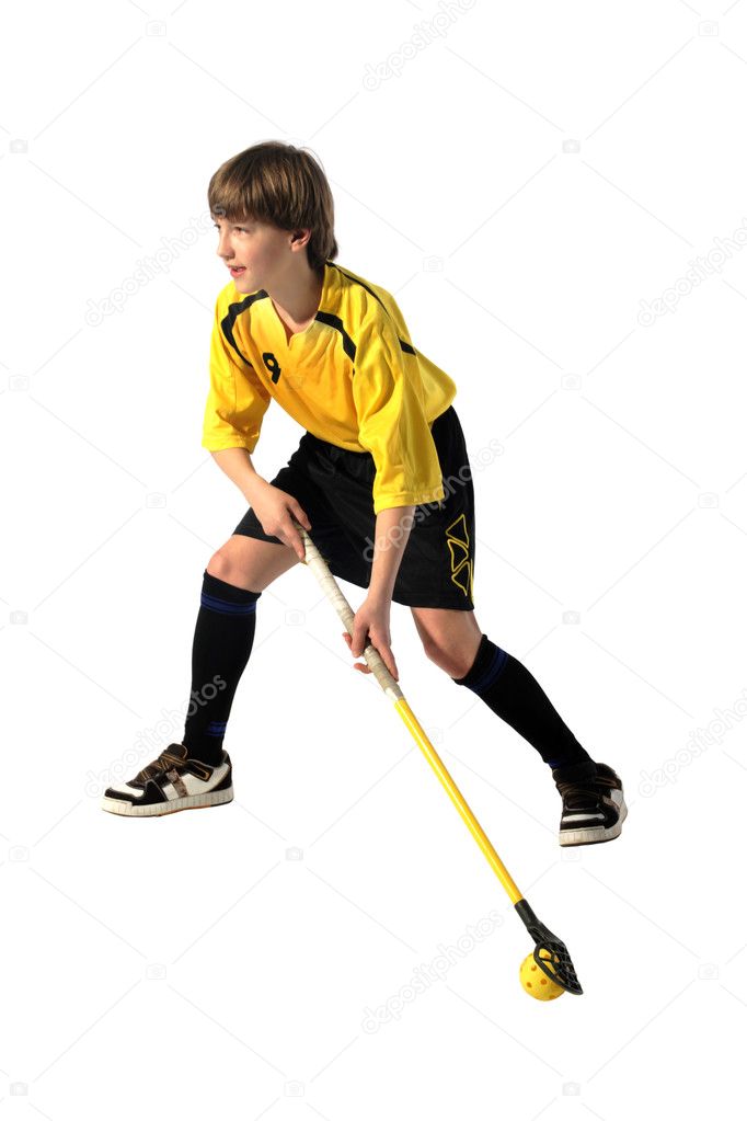 Floorball player — Stock Photo © Aptyp_koK #3306182