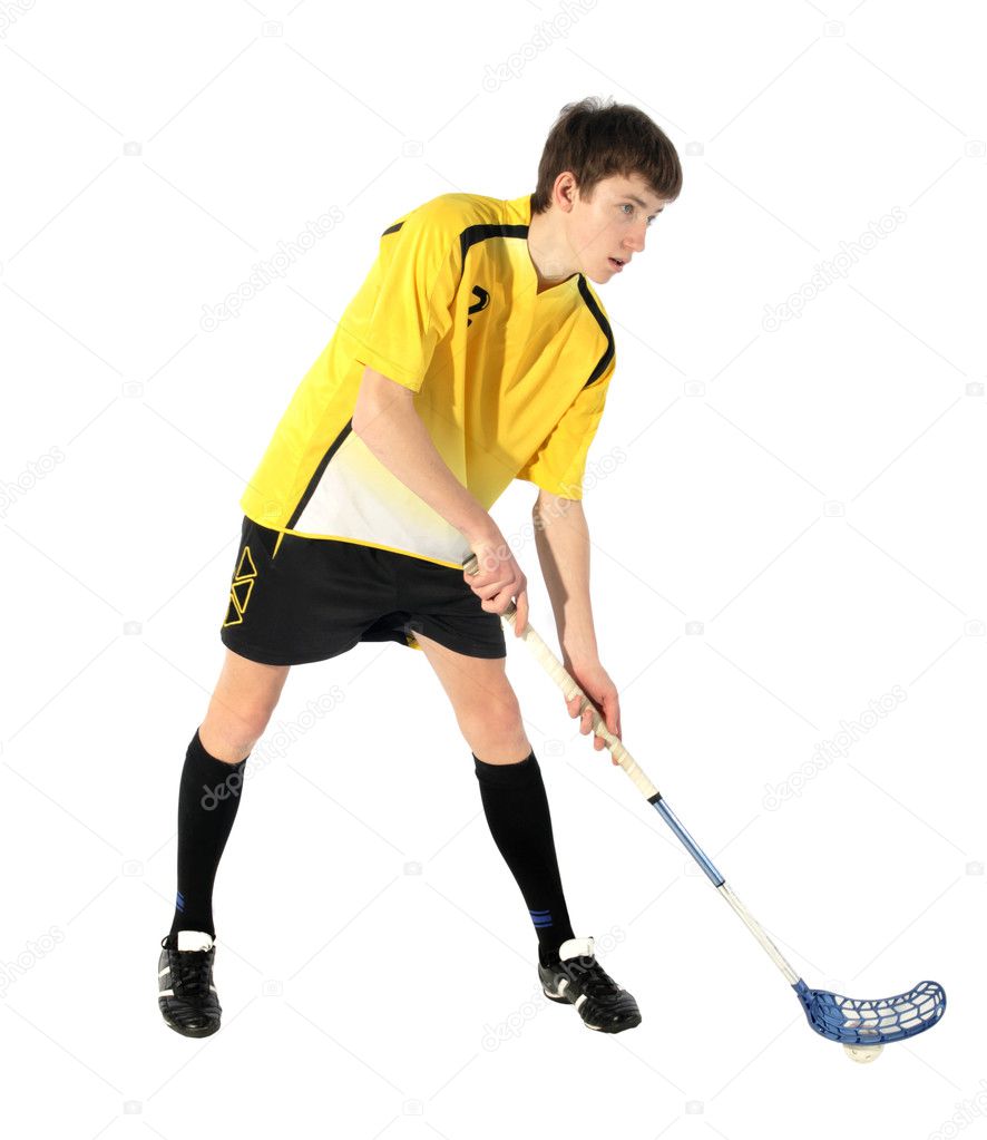 Floorball player — Stock Photo © Aptyp_koK #3496783