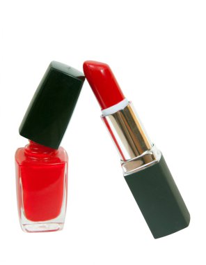 Red nail polish and stick clipart