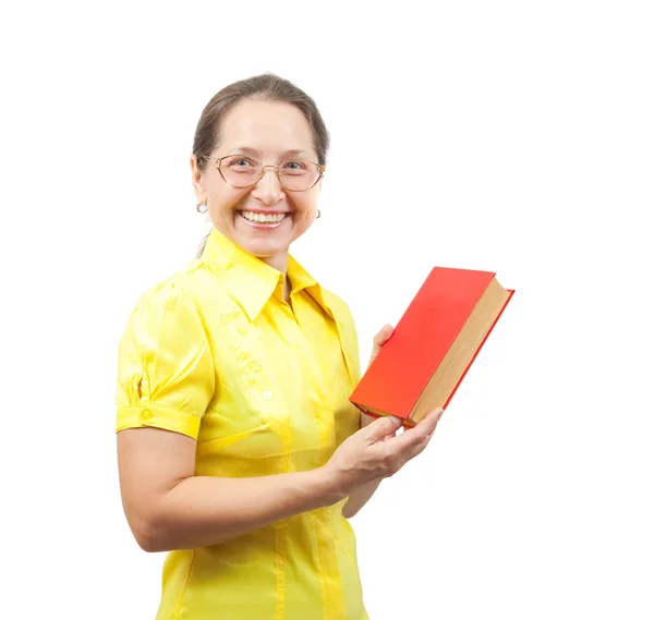 Women with red book — Stock Photo, Image