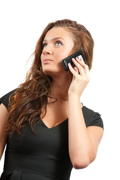 Hezká dívka mluví po telefonu — Stock fotografie