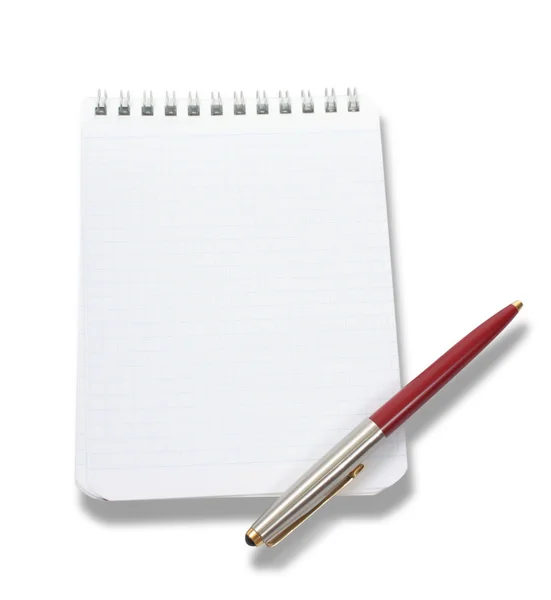 Cuaderno y pluma — Foto de Stock