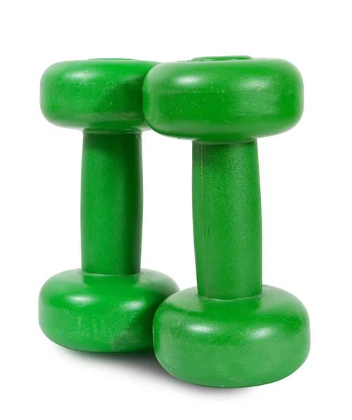 Two green dumbbell — Stock Photo, Image