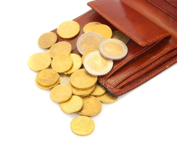Monety z portfela — Zdjęcie stockowe