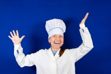 Happy female cook clipart