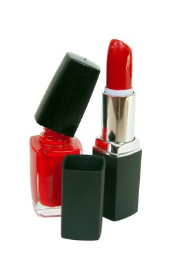 Red nail polish and stick clipart