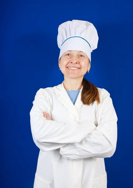 Portrait of smiling female cook — Stock Photo, Image