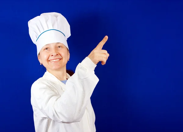Uśmiechnięta kobieta kucharz — Zdjęcie stockowe