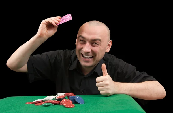 Jugando póquer. Ganador — Foto de Stock