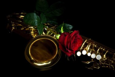 Sax and rose clipart