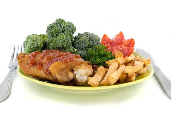 Huhn mit Gemüse — Stockfoto