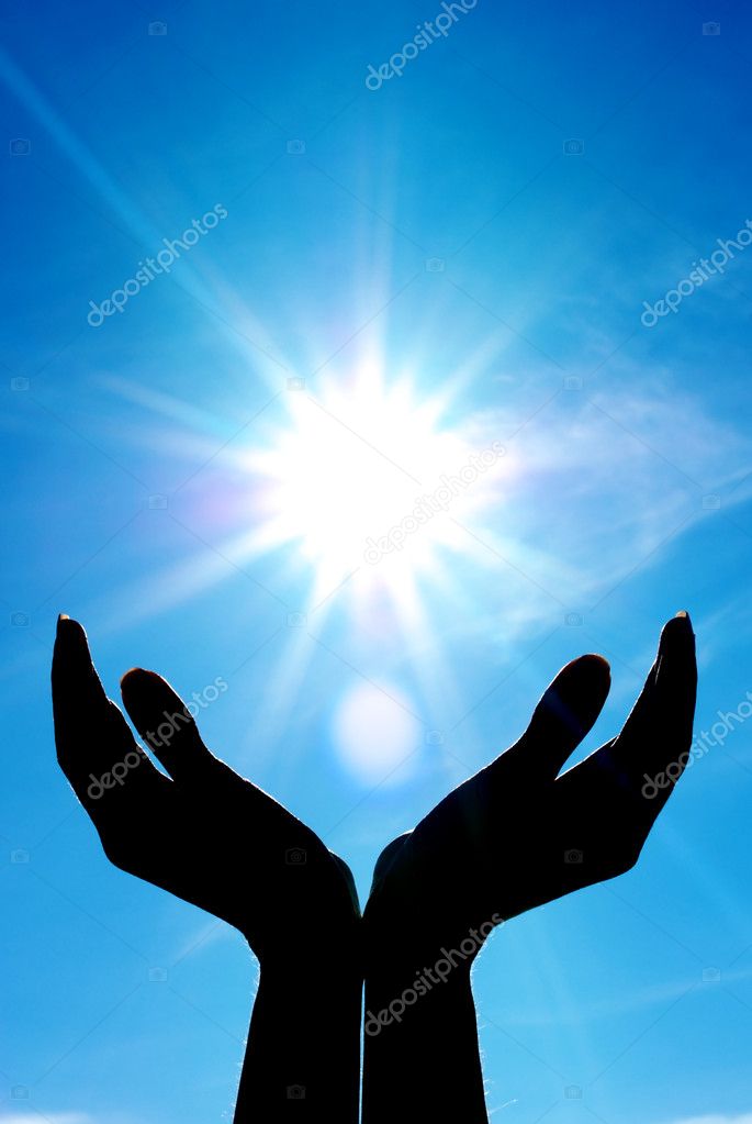 Touch to the sun. Element of design.
