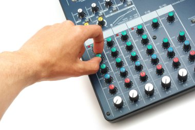 Hand and mixing console clipart