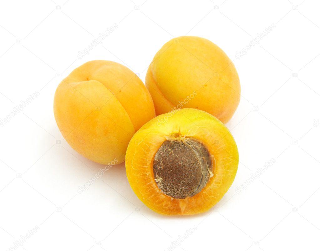 Ripe isolated apricot