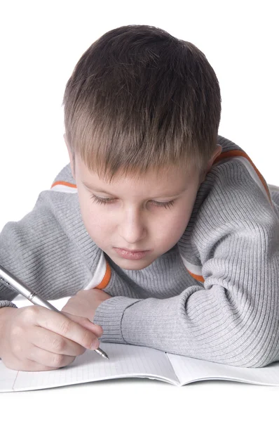 鉛筆の絵を描く少年 — ストック写真