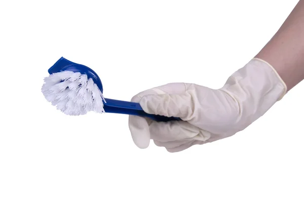 Cleaning with a brush over white — Stock Photo, Image