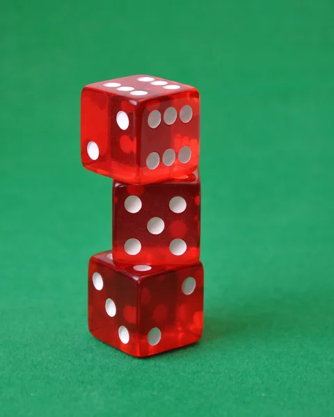 Set of three red dice — Stock Photo, Image