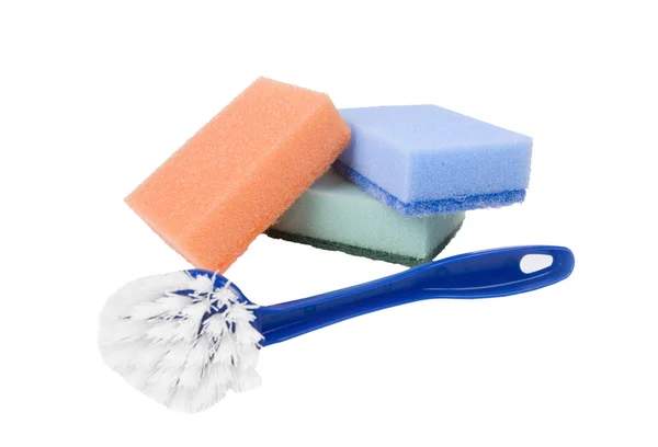 Esponja de baño y cepillo — Foto de Stock