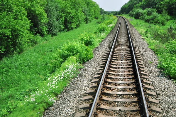 Пейзаж с железной дорогой — стоковое фото