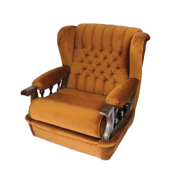 Brown armchair over the white — Stock Photo, Image