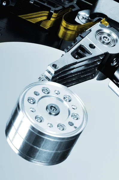 Hard disk drive detail blue colored — Stock Photo, Image