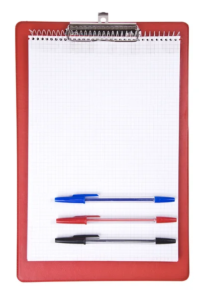 Пустой блокнот с ручкой — стоковое фото