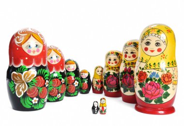 Matreshka line russian doll clipart