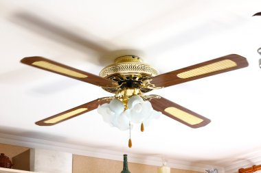 Ceiling fan with chandelier clipart