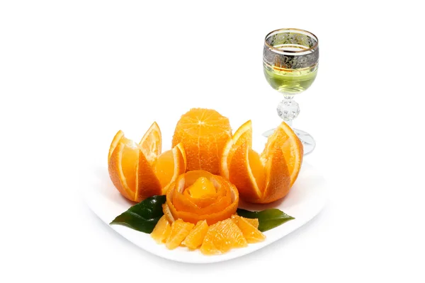 レモン リキュールとオレンジのスナック — ストック写真