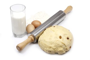 Ingredients for the dough and the finish clipart