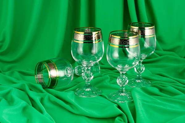 Tall wine-glasses of Bohemian glass — Stock Photo, Image