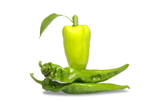 Bulgarian pepper and bitter pungent green — Stock Photo, Image