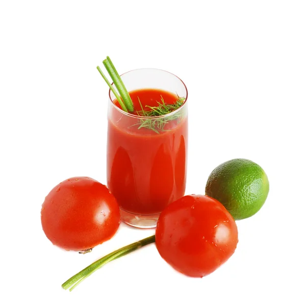 Juice and tomatoes — Stock Photo, Image